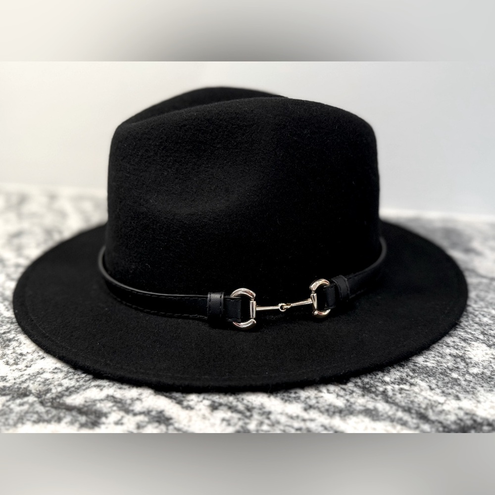 Gucci Horsebit Fedora Hat with Leather Detail